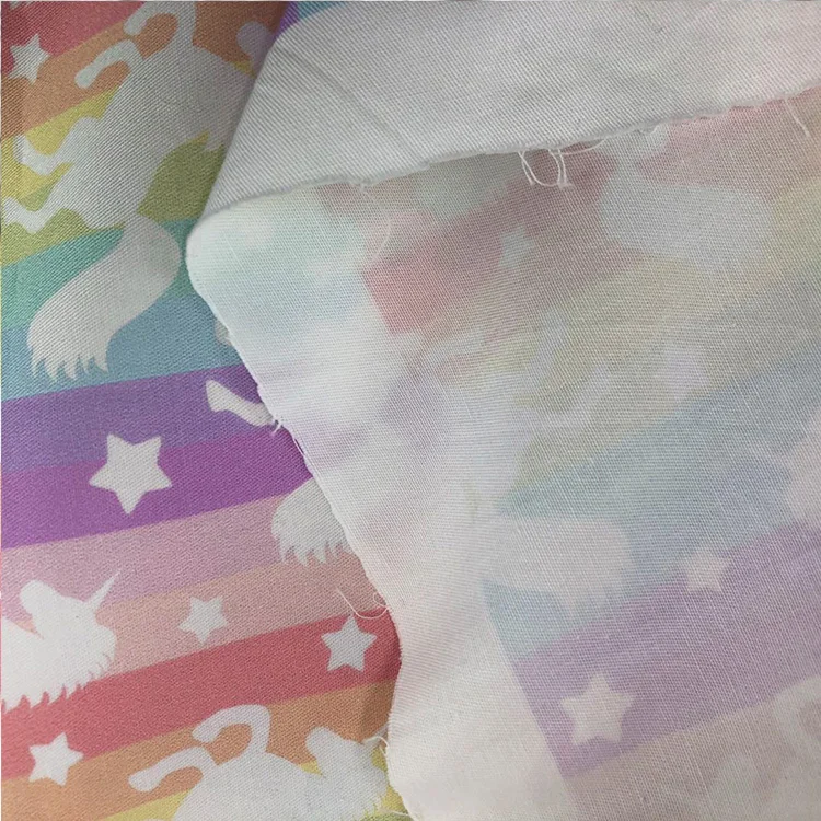 New Type Custom Fabric Print 100% Cotton Woven Twill Fabric for baby shirts