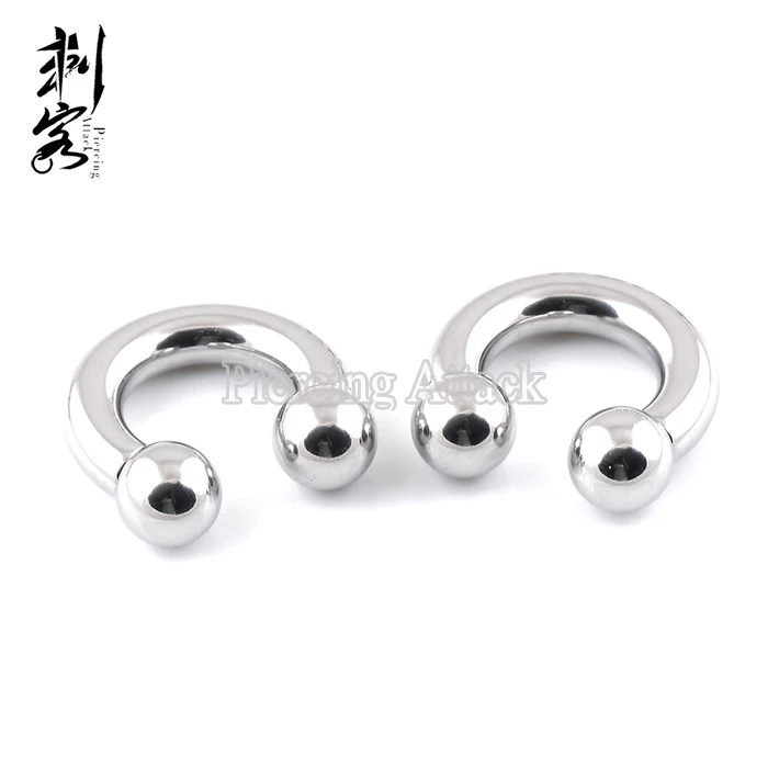 Surgical Steel 4G Horseshoe Circular barbell with ball external threading  eyebrow Body Piercing Jewelry