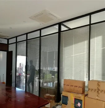 2023 interior glass door partition soundproof Glass office glass partition