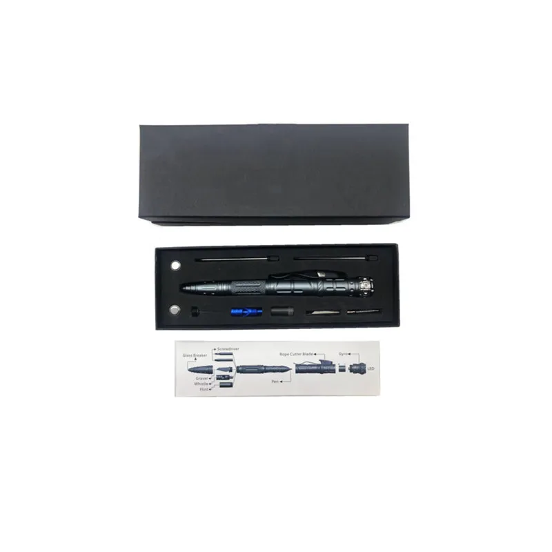 2021 New Tactical Pen Multifunctional Self-Defense Pen Car Escape With Flashlight Black Multipurpose Pen Tool