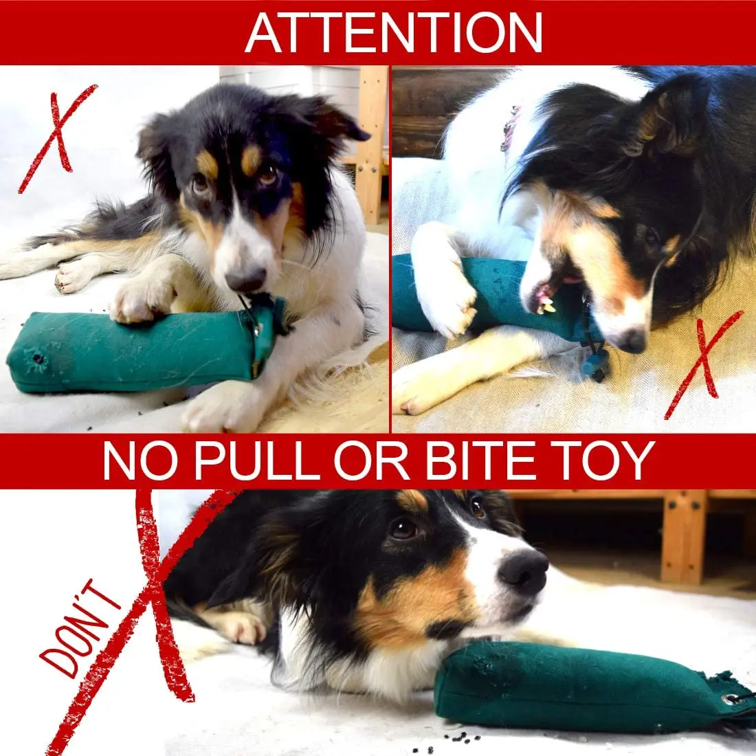 QQgift Custom ute Bite Sausage with Two Holders Training with Dog Fetch  500g Green/White Pets training dummy