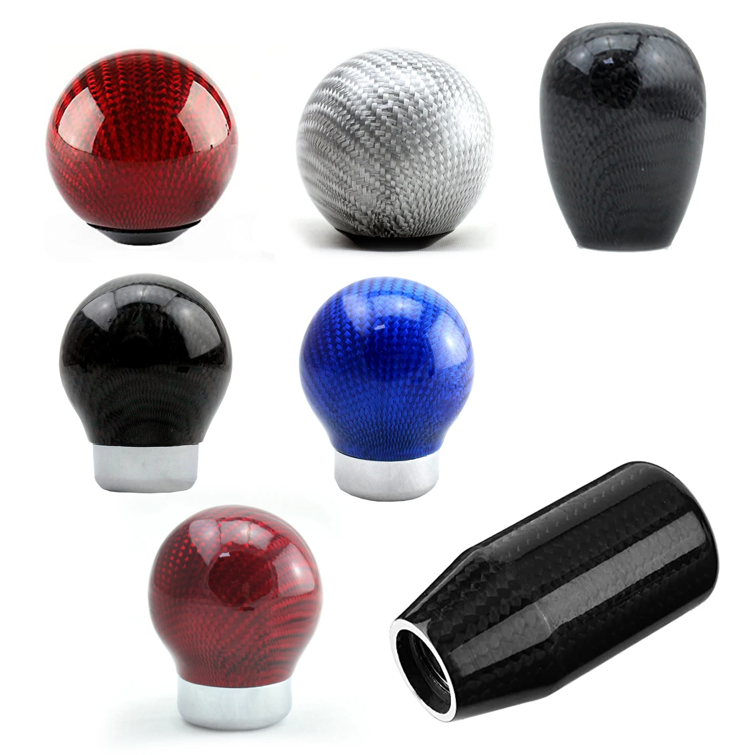 
Car Gear Shift Knob Carbon Fiber Aluminum Universal Fits for Most Car 