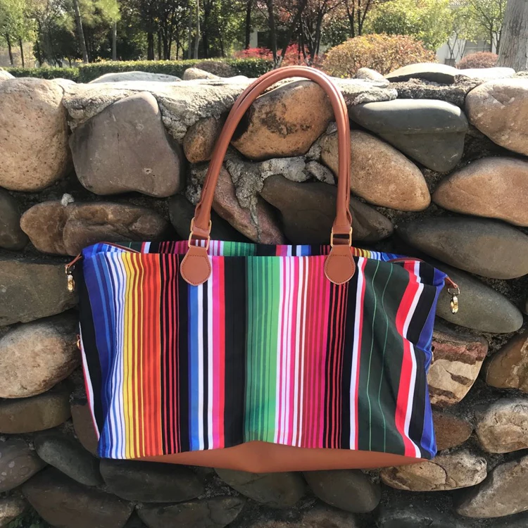 Personalized Leopard Tote Monogrammed Leather Handle Large Weekender Bag