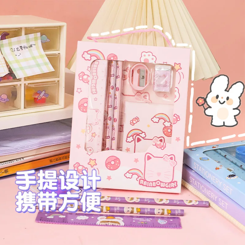 Back To School Good Quality Students set Pencil Eraser Essentials School Supplies Stationery Set