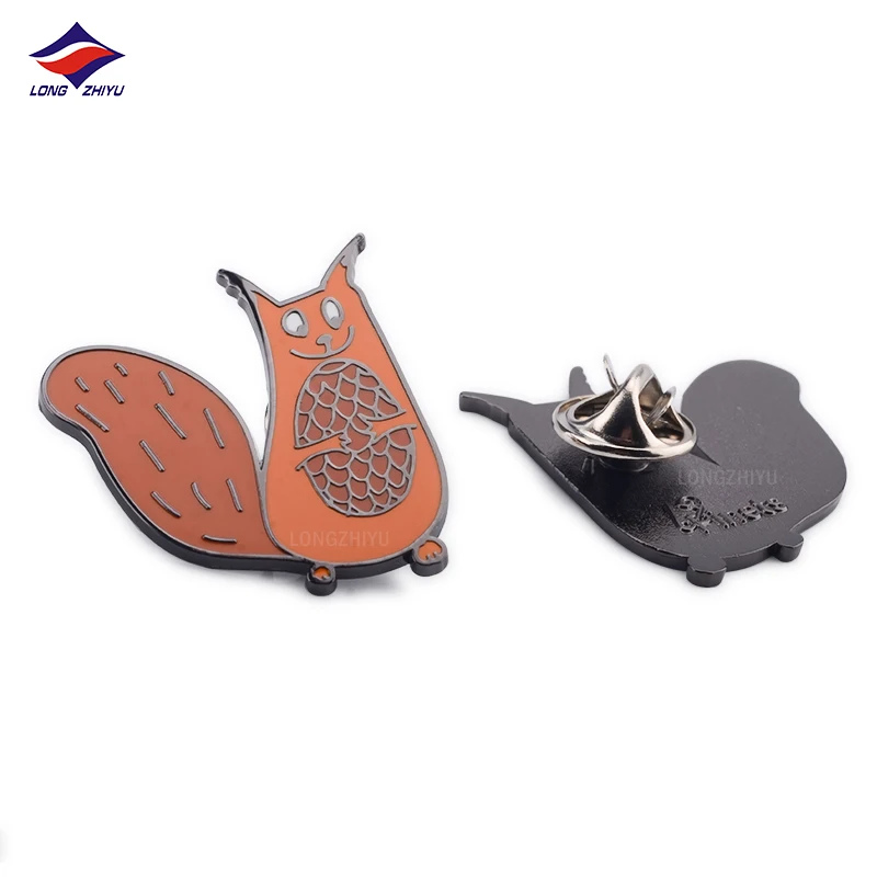 Longzhiyu metal coat pin factory custom soft enamel frog pins cute brooch wholesale collar lapel pin
