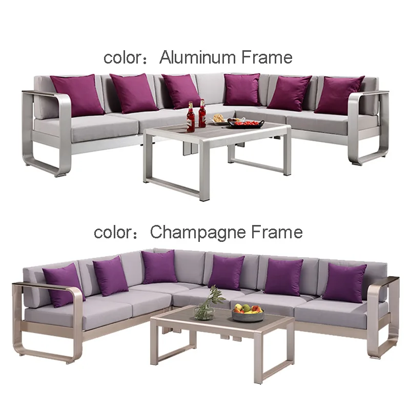 Sectional Sofa  Patio Modular Aluminum Garden Outdoor Furniture Set For Sale
