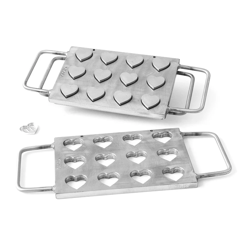 12 Cavities Custom Aluminum Diy Powder Press Mold Heart Shape Mould Eyeshadow Powder Filling