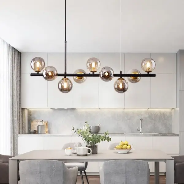 Kitchen Living Room Hall Dining Modern Glass Ball Hanging Pendant Lamp Indoor Lighting Design