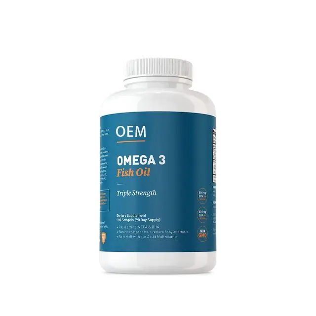 Omega 3 Fish Oil Supplement with EPA, DHA Extra Strength for Heart, Brain, Immune Support OEM/ODM
