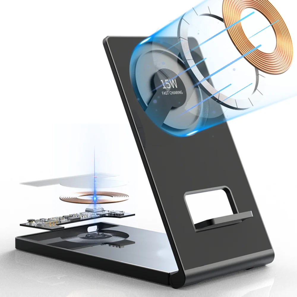 2023 Top Seller Wholesale T3 Ce Rohs Fcc Qi 3in1 Wireless Charger 3 In 1 For Samsung / Iphone