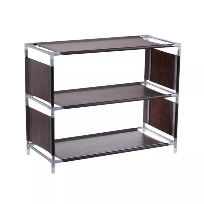 Large Capacity 3-layer Metal Shoe Rack Outdoor Corridor Black Shoe Storage Organization Rack Online Shoe Display Stand