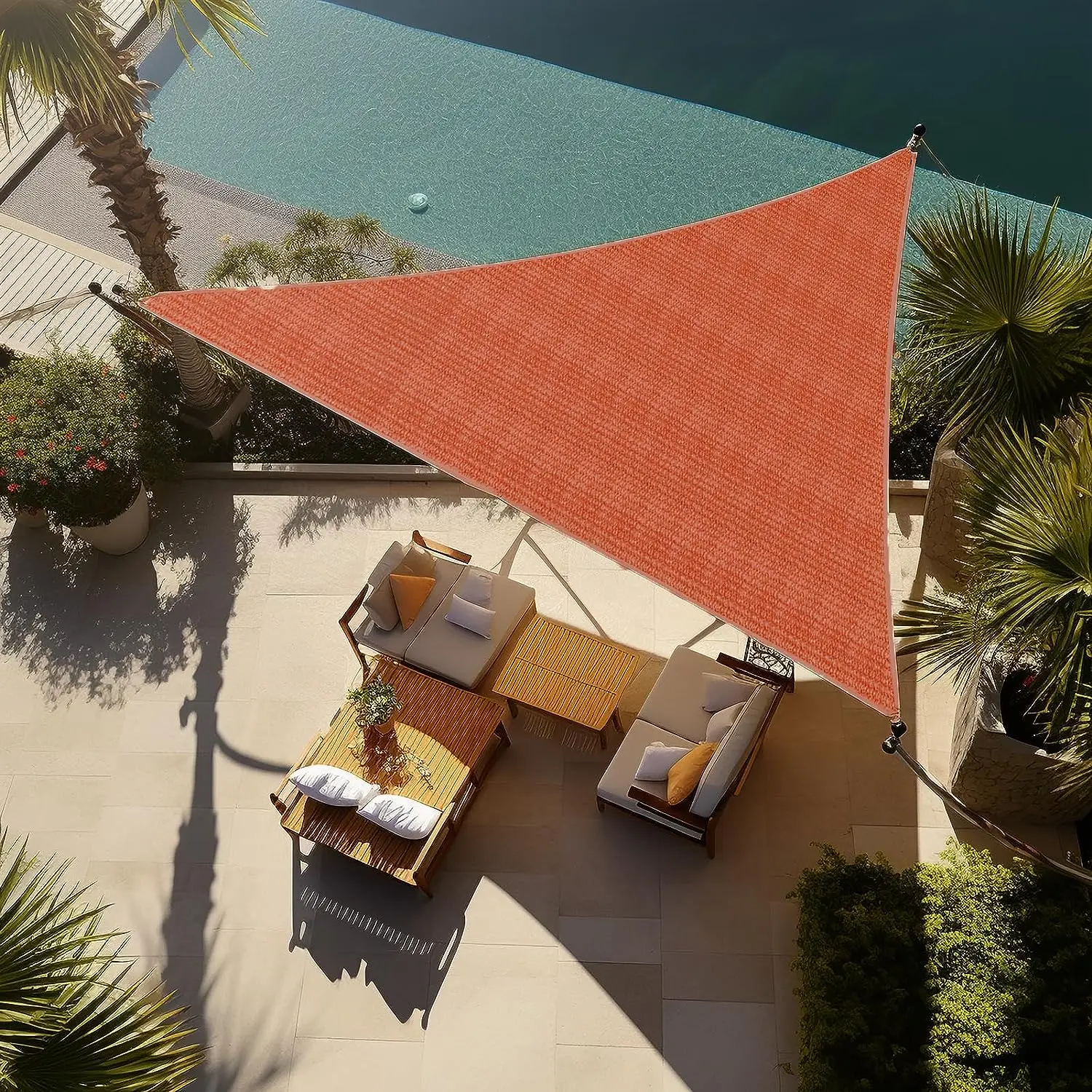 Triangle Shade Sails Garden Car Parking Shades Anti UV 100% HDPE Outdoor Playground Garden Netting Shade Sail