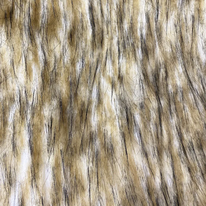 Wholesale 7cm Long Pile Multicolored Jacquard Faux Raccoon Fur Fabric In Stock