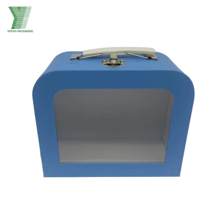 YiFeng Packaging Custom Suitcase Gift Boxes Cardboard Suitcase Paper Boxes for Children Toy  Wholesale with Metal Handle