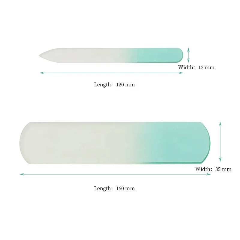 Premium 12cm Etched Glass Nail File 16cm Durable Glass Foot File with Velvet Sleeve
