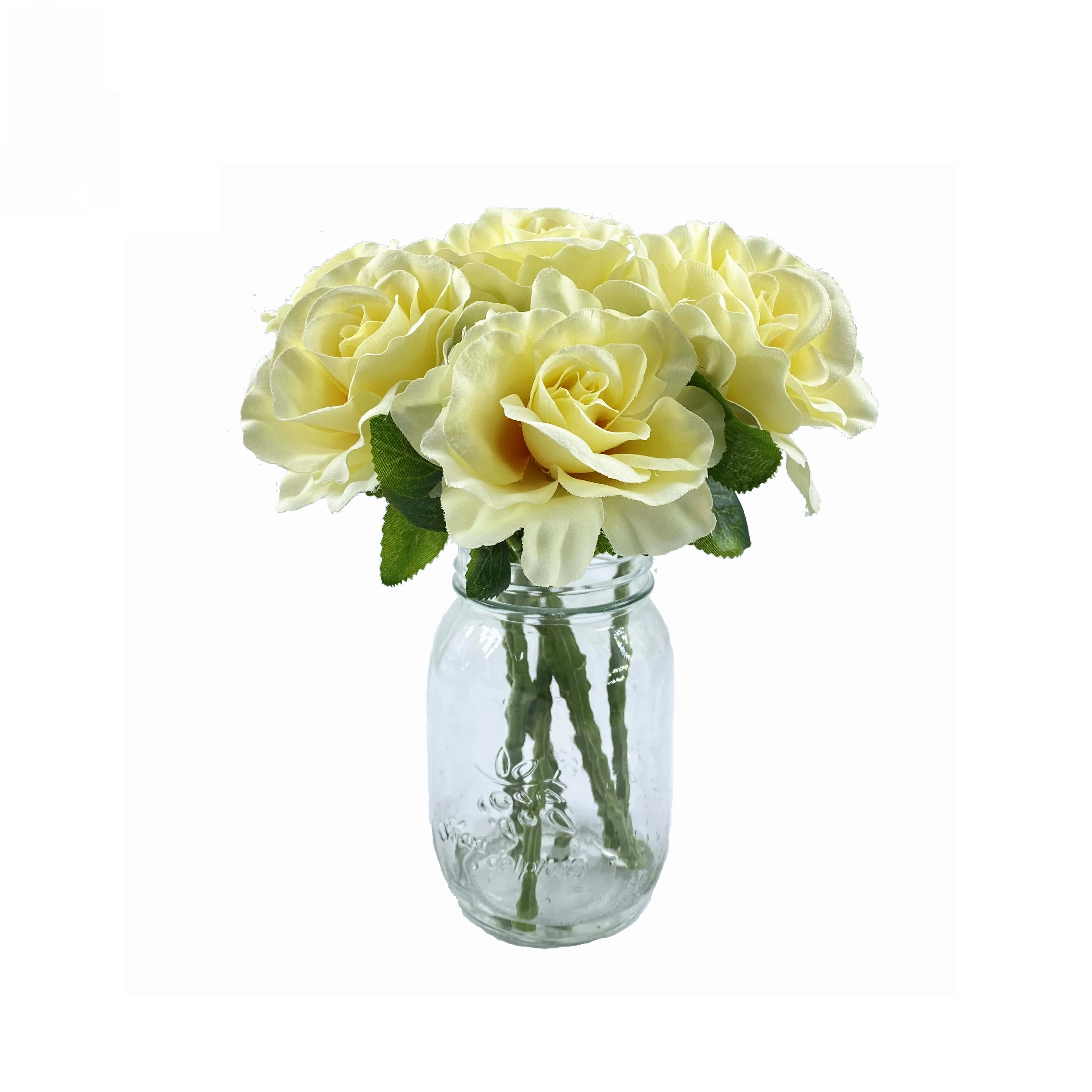 Artificial Plants Artificial Flowers Home Decoration Wedding Decoration Artificial Peony Glass Bottle Woody Plants