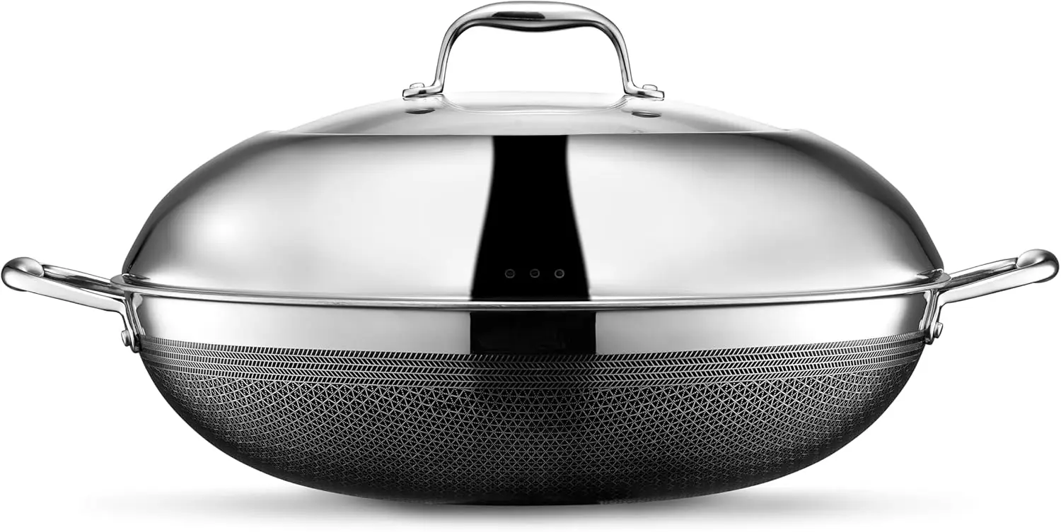 3-Piece Hybrid Cookware Bundle with 14-Inch Wok, 12-Inch Griddle & 10-Inch Frying Pan