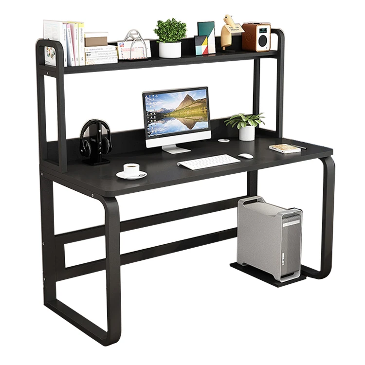 
Factory Wholesale Wooden Home Black Laptop Table Office Computer Desk with Shelf 