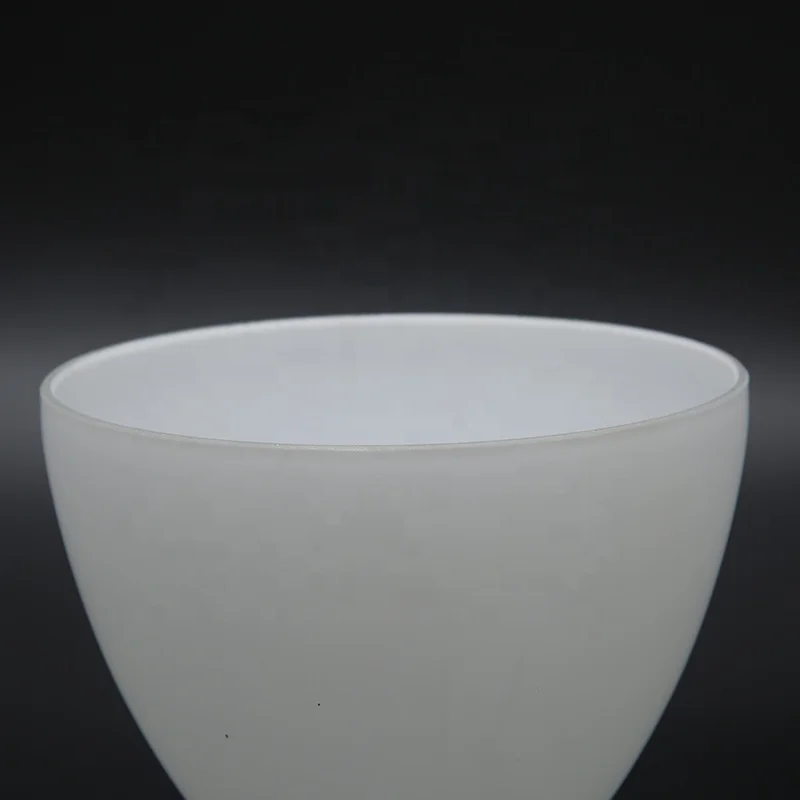 Modern White Frosted Opal Matt Glass Bell Lampshade Mouth Blown Japanese French Chinese Rustic French Transparent Flower Edge