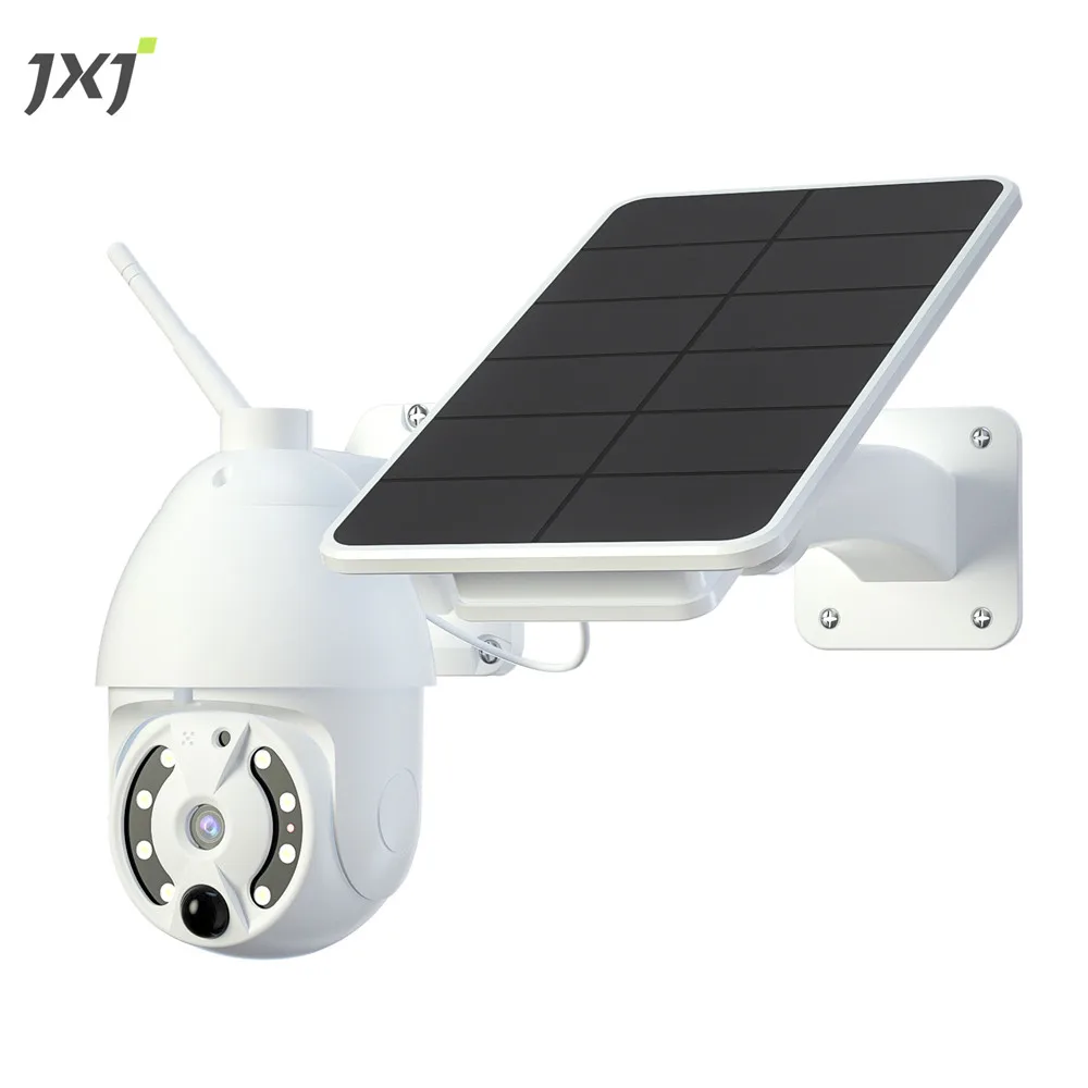 JXJ Buy Smart Power Lithium Battery WiFi 1080P PTZ Wireless IP Two-way Voice Tuya Smart Solar Security Light CCTV Camera Outdoor