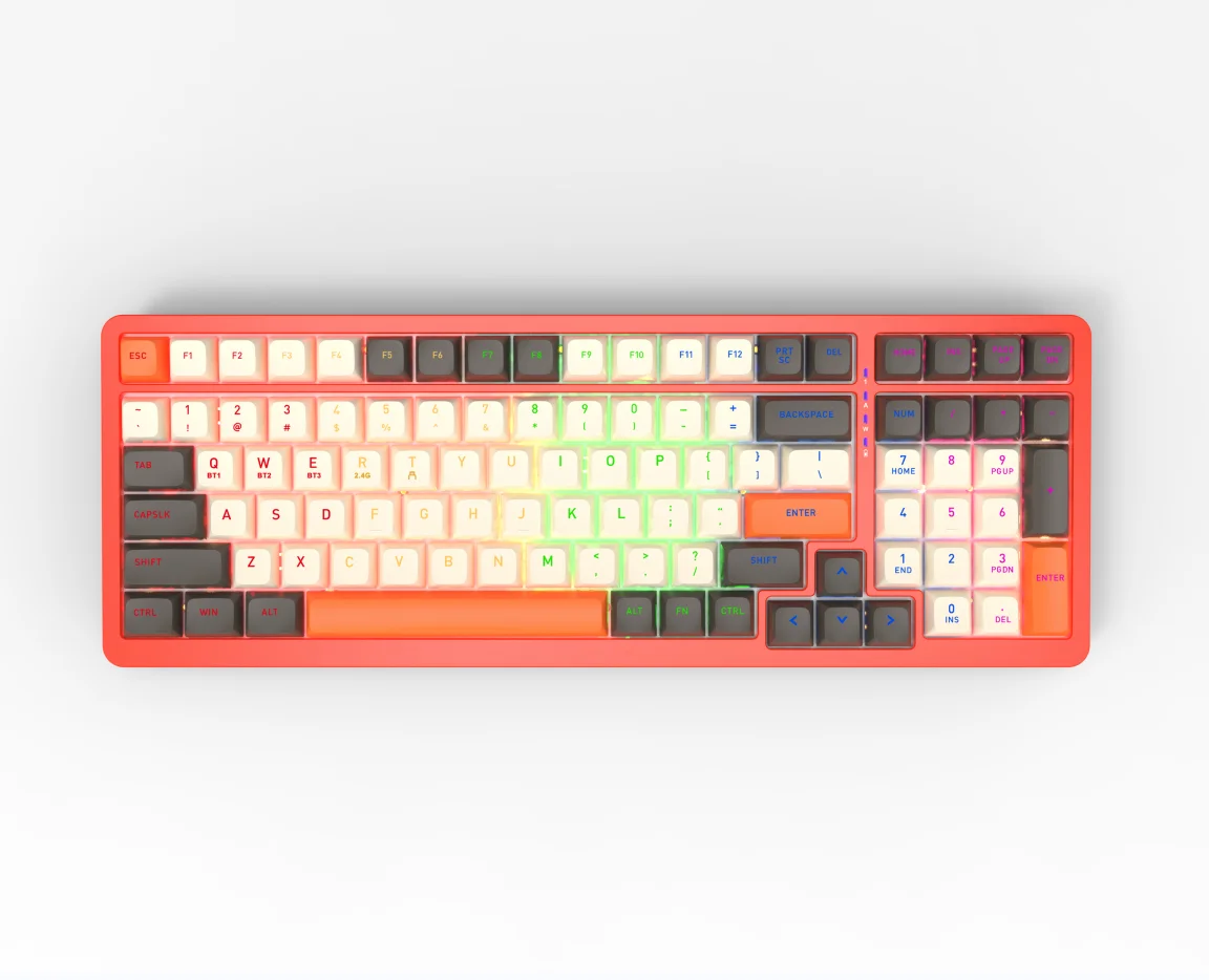 Low Profile Wireless Mechanic 2.4G/Type-C/Bluetooth RGB Mechanical Gaming Keyboard
