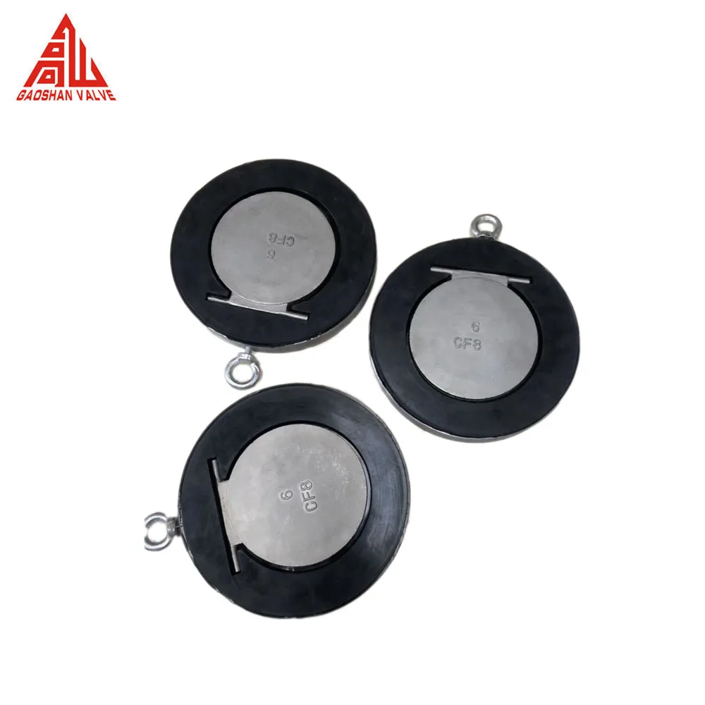 H74X Check Valve DN100 PN16 Stainless Steel Rubber Seal Single Disc Wafer Check Valve