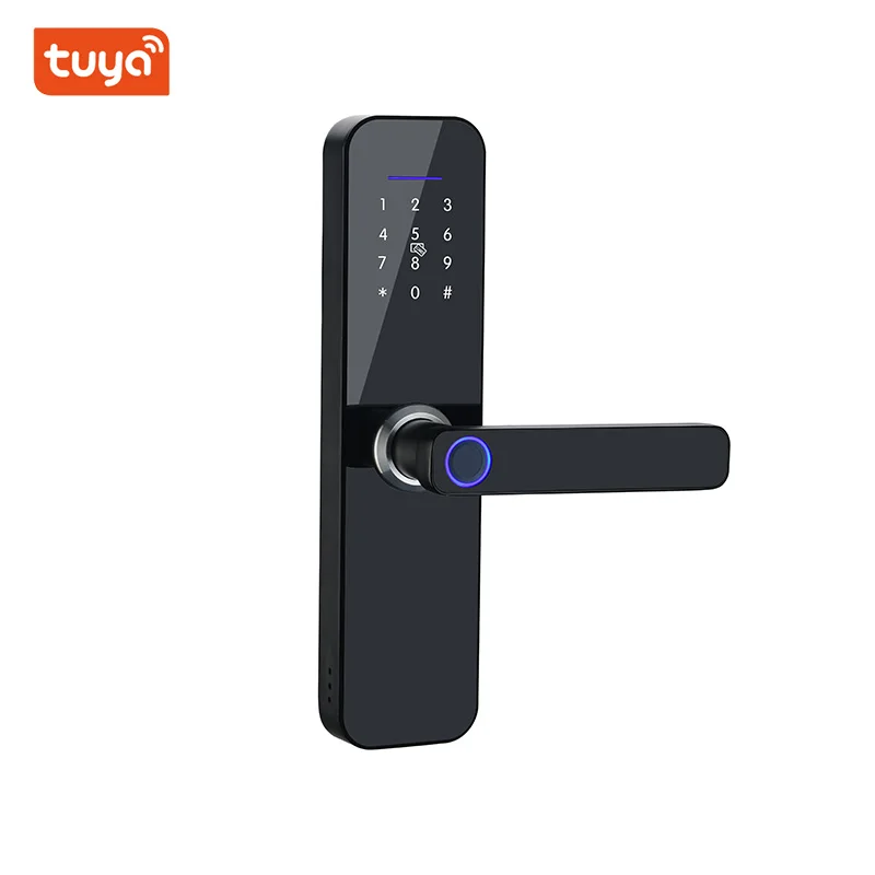 Wifi Electronic Smart Door Lock With Tuya APP Remotely Biometric Fingerprint Smart Card Password Key Unlock
