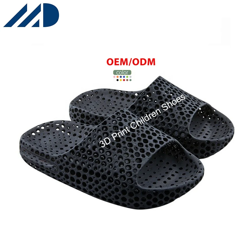 2024 New Technology Print Thick Sole Slide Girl Slippers Beach Outdoor Non Slip boy  3D Printed Kids Sandals