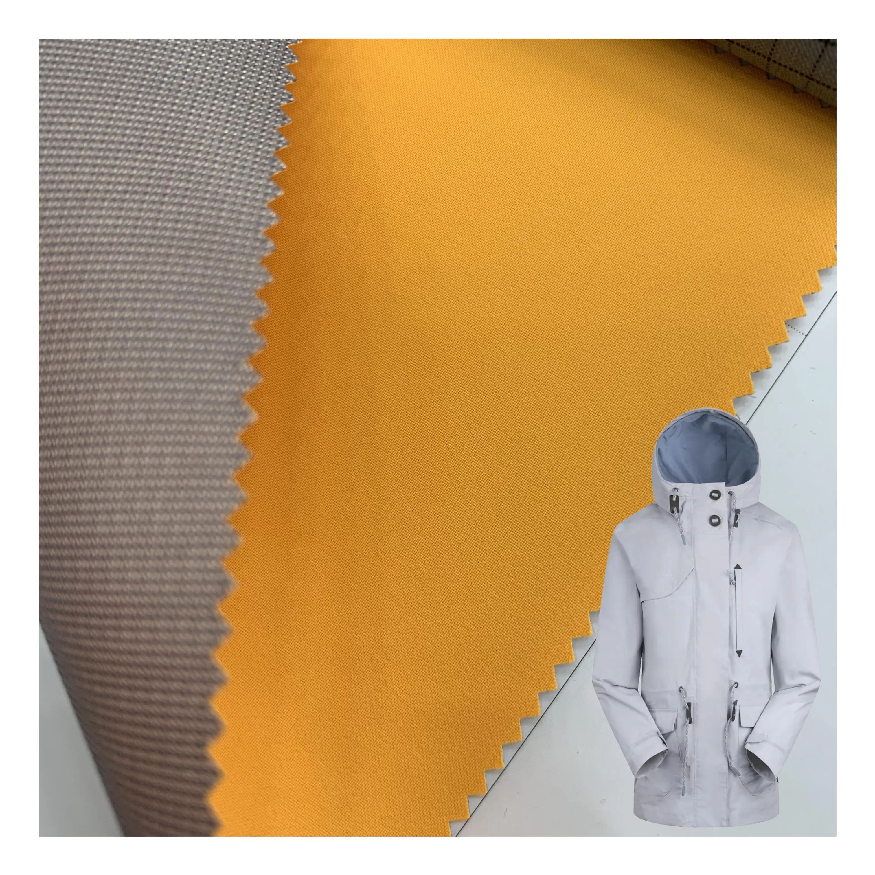 wholesale in stock TPU Membrane laminated bonded knit 3 layers strength 50D matte pongee fabric for outdoor coat