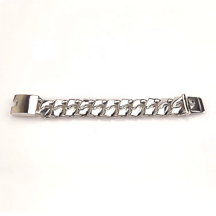
Rock Punk Style Bling Polished Mens Chain 24MM Width Large Heavy Cuban Chain Bracelet 