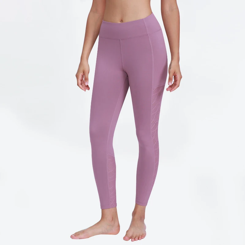 New Fashion Breathable Mesh Polyester Spandex Ladies Workout Pants Custom Wholesale Fitness Gym Leggings For Women