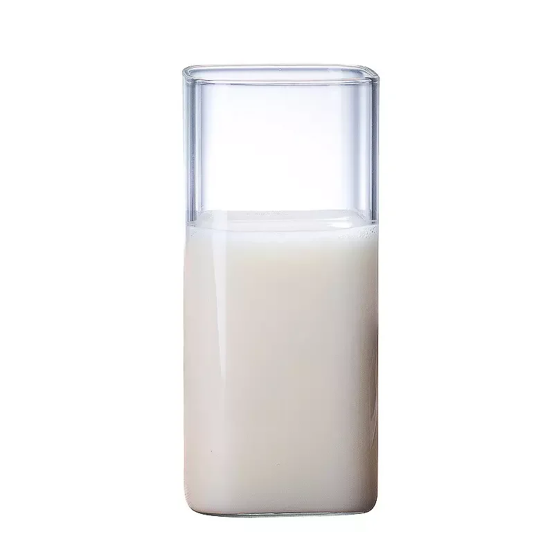 Borosilicate Square Whiskey Cocktail Glass Cup Bar Coffee Juice Ice Cream Milkshake Milk Beer Glasses Cup Transparent