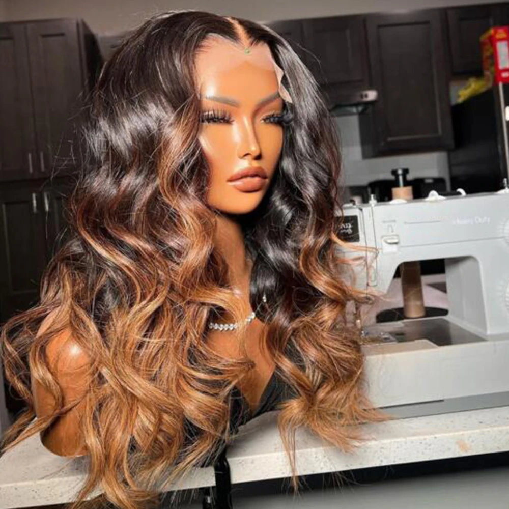 Brazilian Hair HD Lace Frontal Wig Ombre Body Wave Wigs Virgin Human Hair Transparent Lace Front Wigs For Black Women