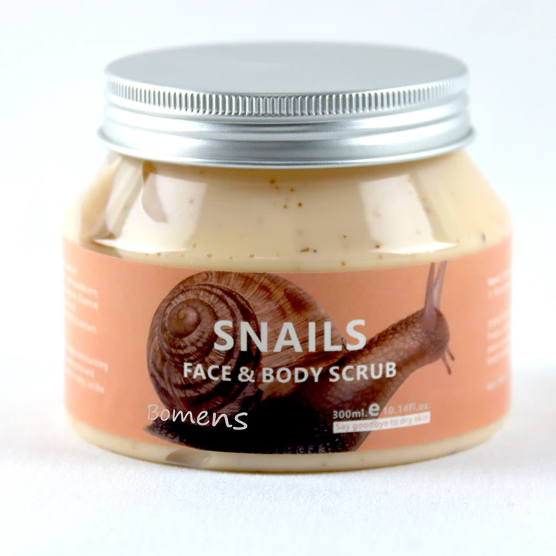Snail extract Body scrub exfoliating improving chicken skin  exfoliating deep cleansing sea salt scrub