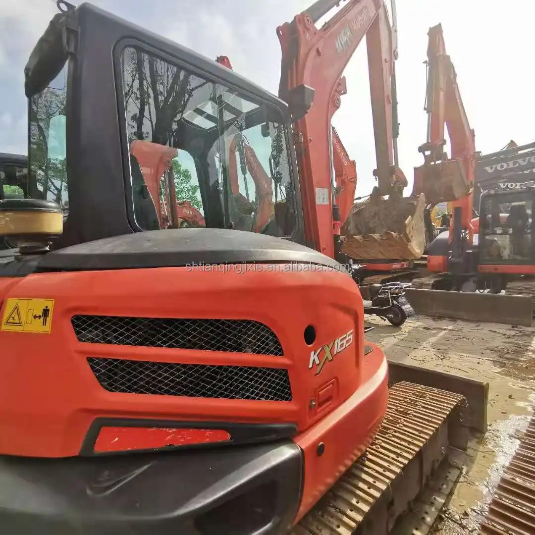 Secondhand crawler excavators for sale 16.5t Kubota KX165-5 original Japan construction machinery small digger High quality Peru