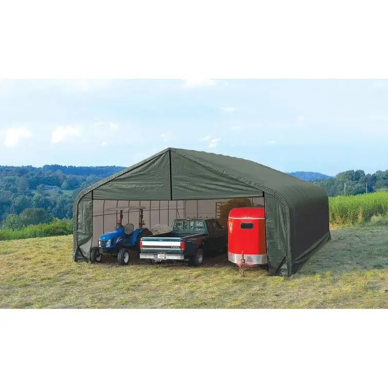 heavy duty uv resistant Carport 12x20 FT Heavy Duty Boat Car Canopy Garage with Removable Sidewalls  Roll-up Ventilated Windows