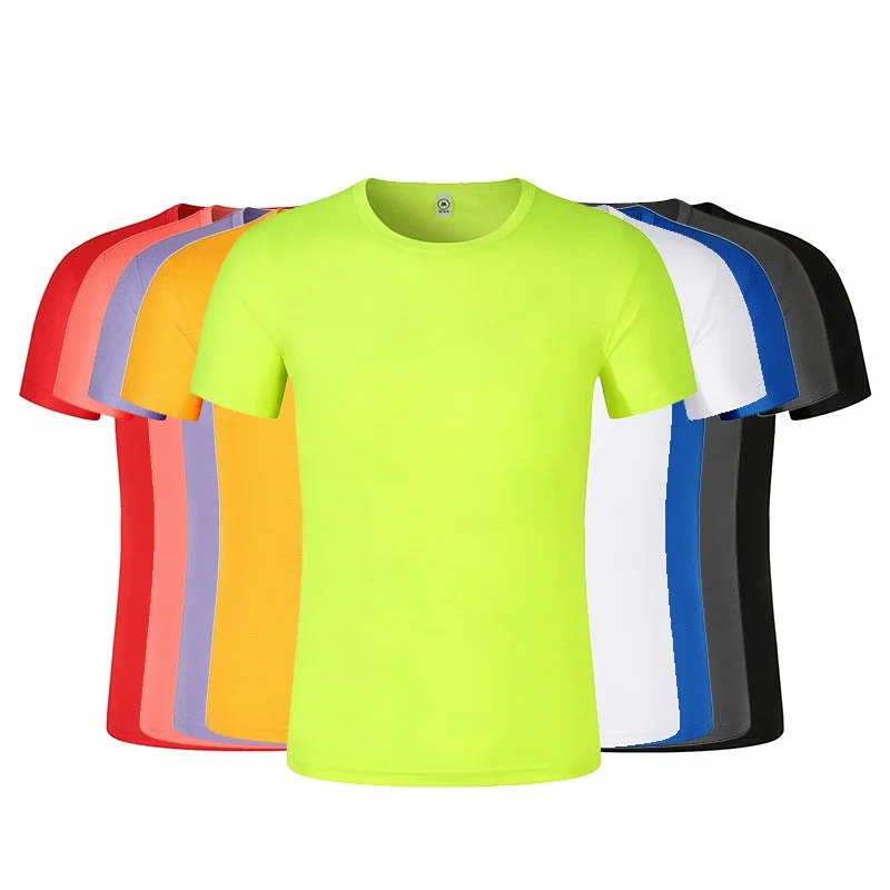 Soft breathable sport mesh quick dry men t-shirt Polyester elastane t-shirt Outdoor fitness running custom crew neck  tshirts