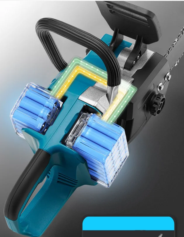 16-Inch Chainsaw with Brushless Motor and Two Batteries Tool Set for Big Trees