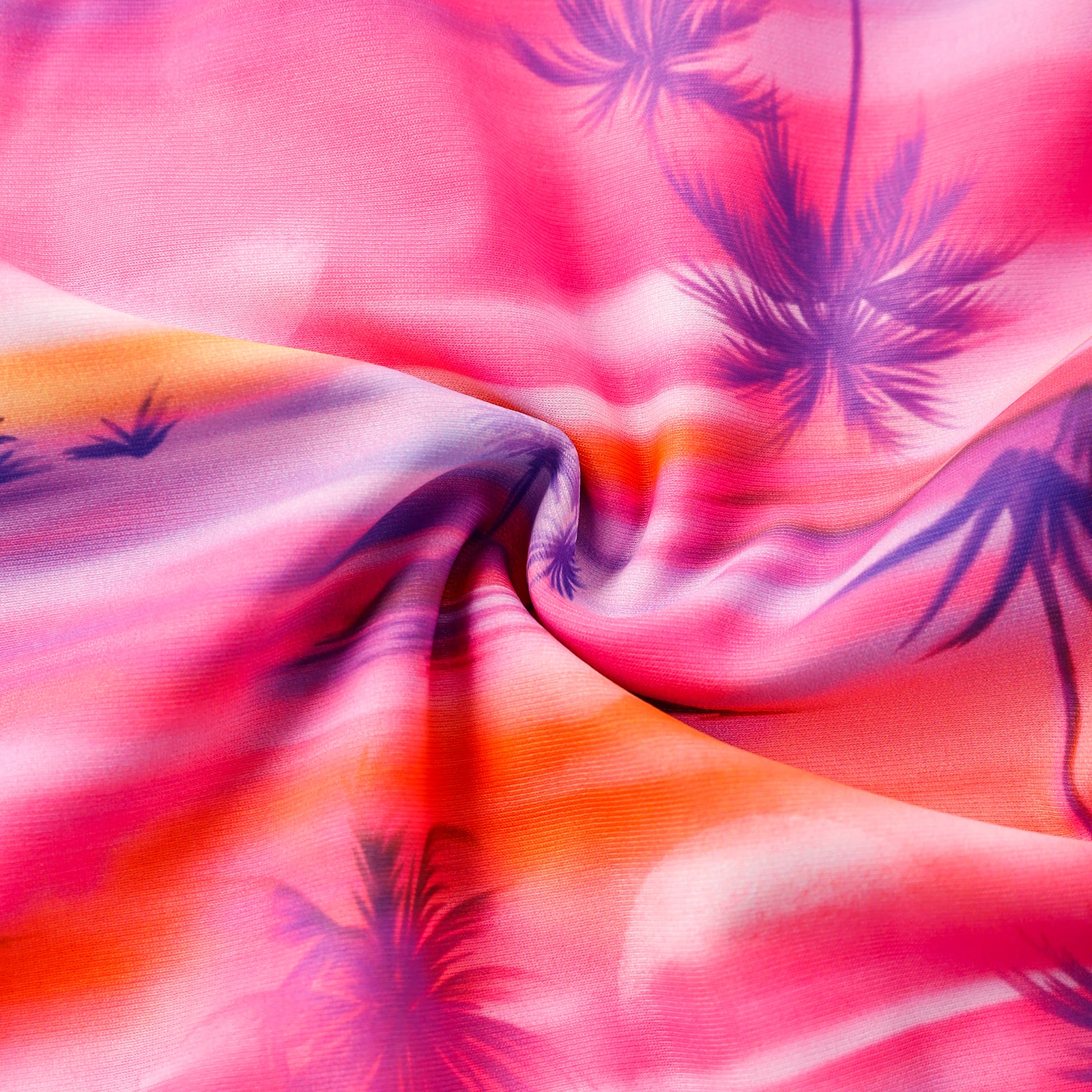 Hot sale high quality pink coconut tree print little kids children swimwear girls bikini swimsuit