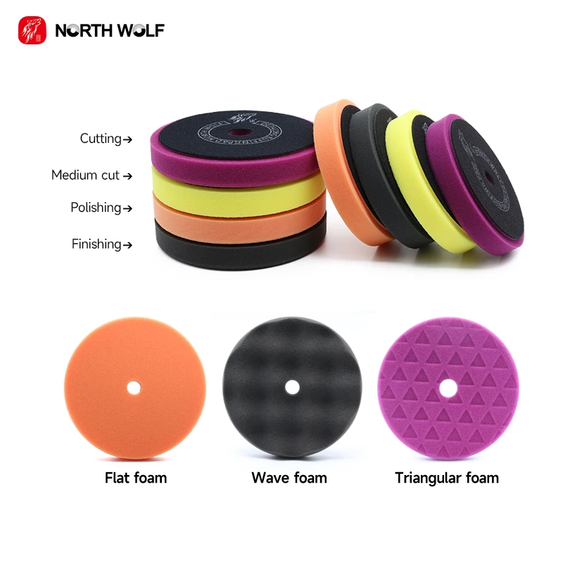 North Wolf 6Inch Finishing Foam Pad Car Detailing Sponge Car Polisher Waxing Pad