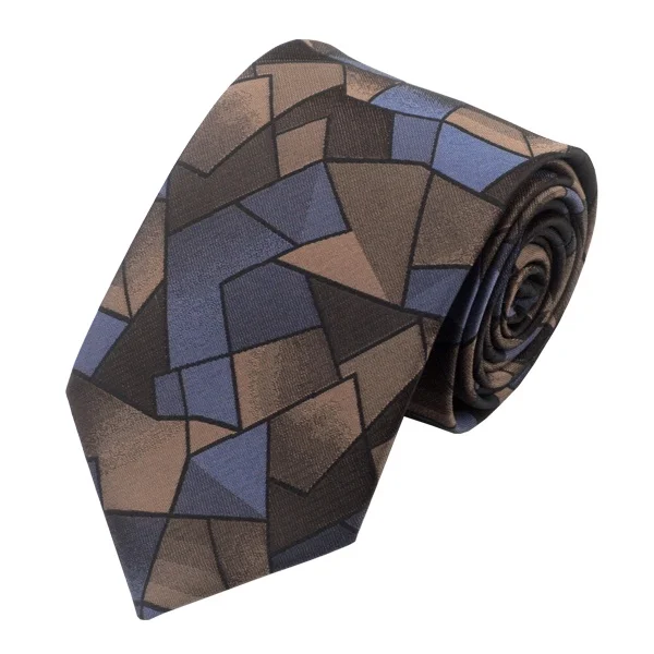 Casual Fashion Retro Texture Pattern Wide Silk Tie Custom Logo Neck Ties