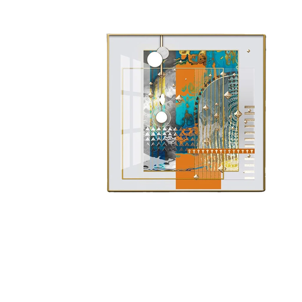 Современная роскошная абстрактная Геометрическая линия большого размера, Золотая фольга, декоративная живопись