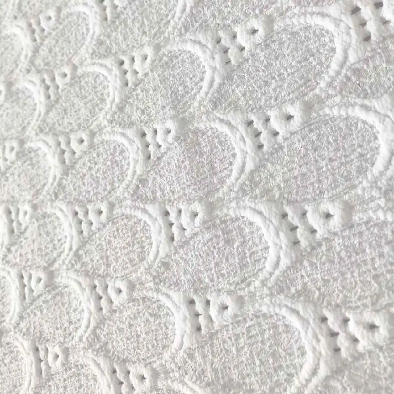New Style White 95% Recycled Polyester 5% Spandex Jacquard Elastic Warp Knitted Mesh Fabric For Wedding