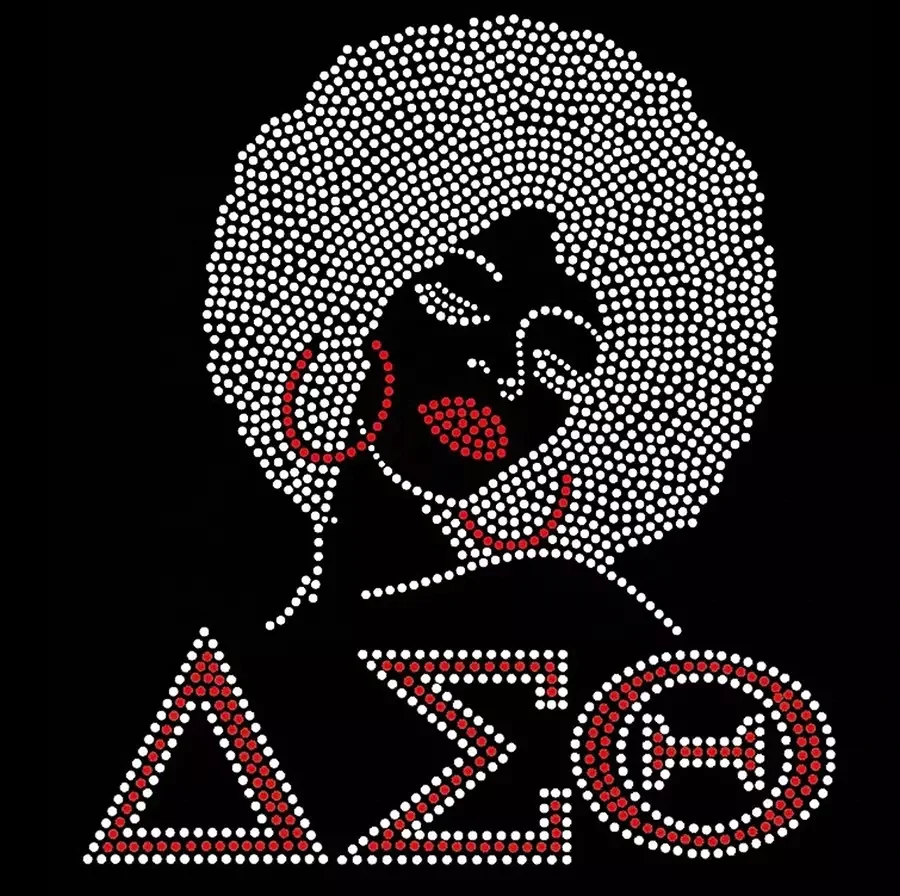 High Quality Wholesale Bling Afro Girl Rhinestone Hot Fix Transfer Iron Motif Shoes Bags Flatback Customizing Your Accessories