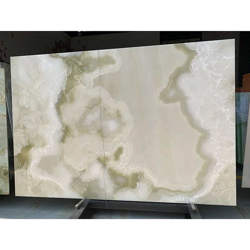 Book Match Translucent Onyx Wall Panel Cladding Decoration Orange Yellow Veins White Onyx Marble Slab