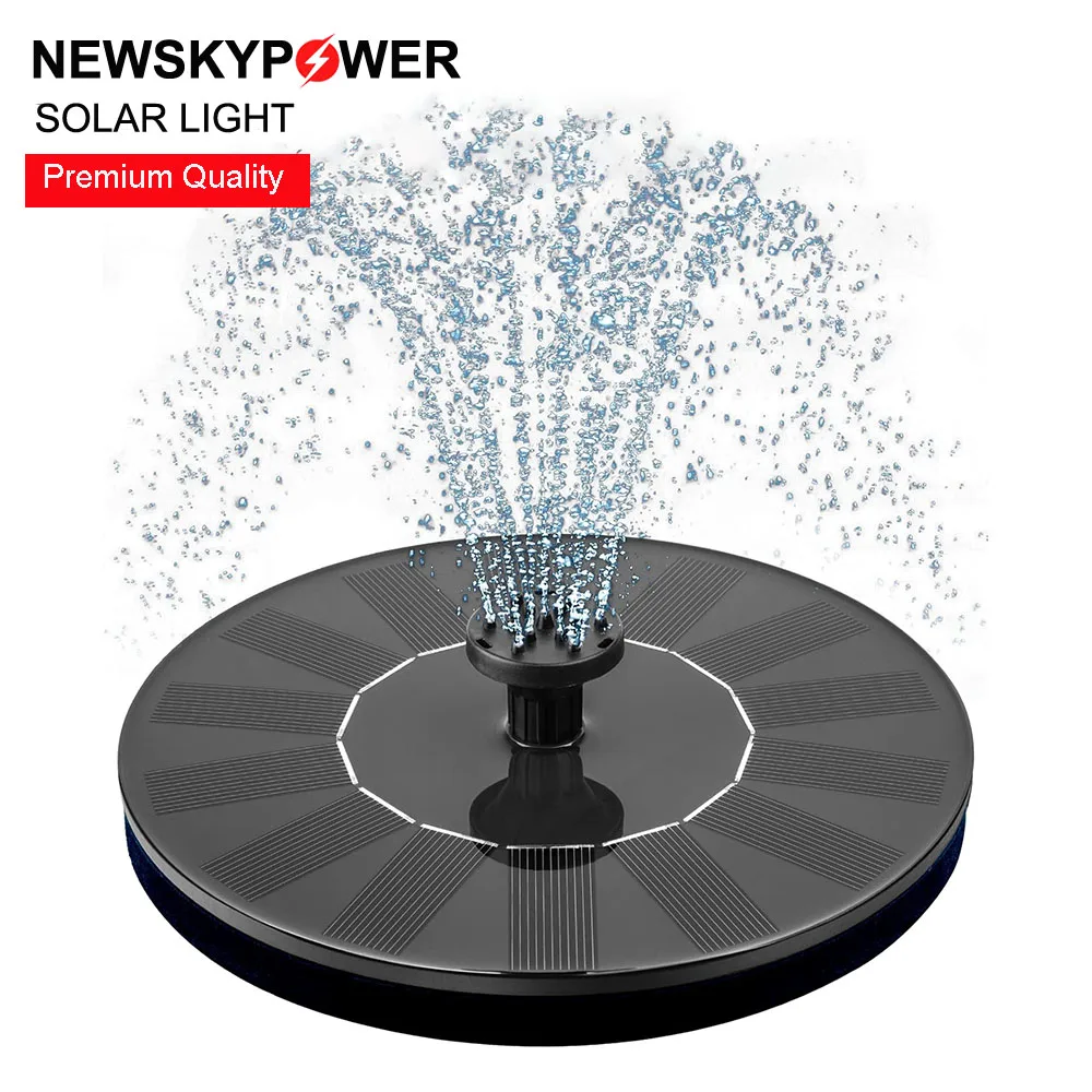 Wireless DC Solar Floating Fountain Birdbath Pump Pet Bird Feeder Water Fountain With 6 Sprayer Head Garden Home Decoration