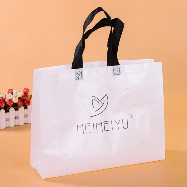 Wholesale biodegradable Eco Friendly pp polypropylene durable plain carry 75gsm non woven fabric bag shopping