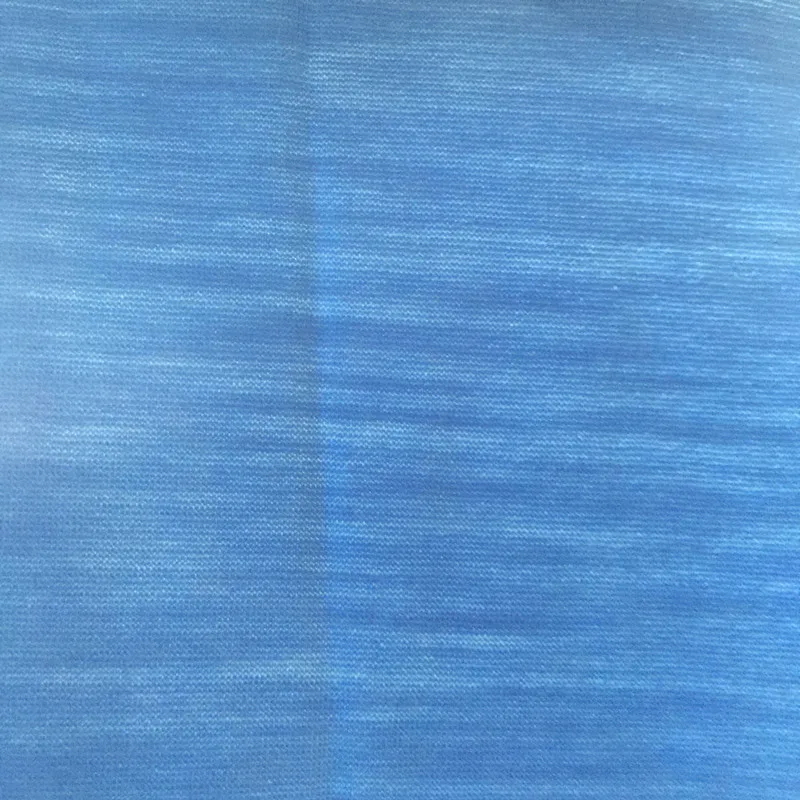 100% merino wool soft knitted jersey fabric in blue color for garment