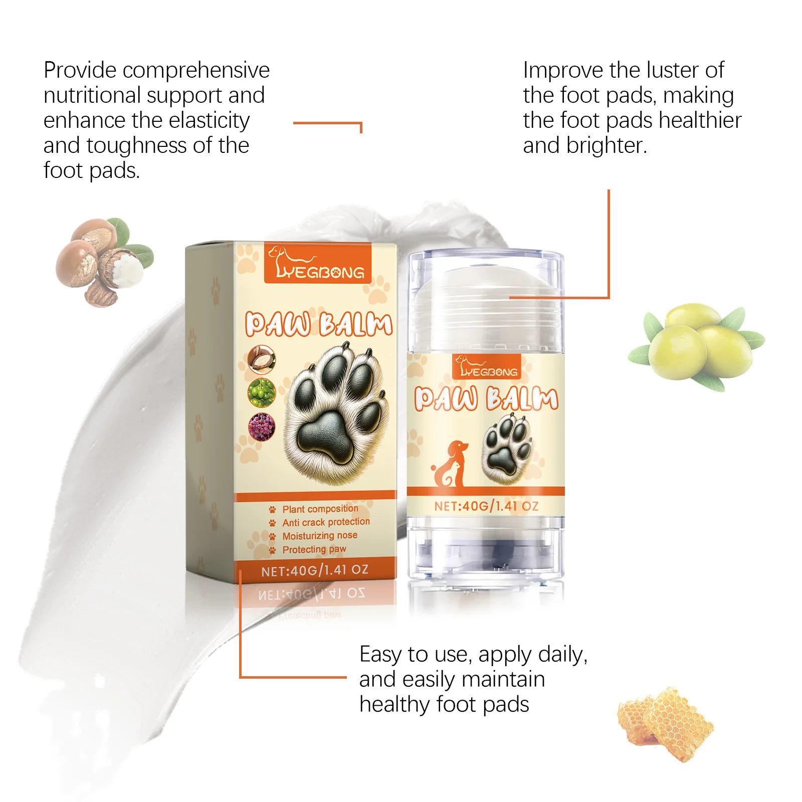 Pet Moisturizing Paw Balm Pet Foot Moisturizing Care Anti-cracking Soft Foot Paw Balm
