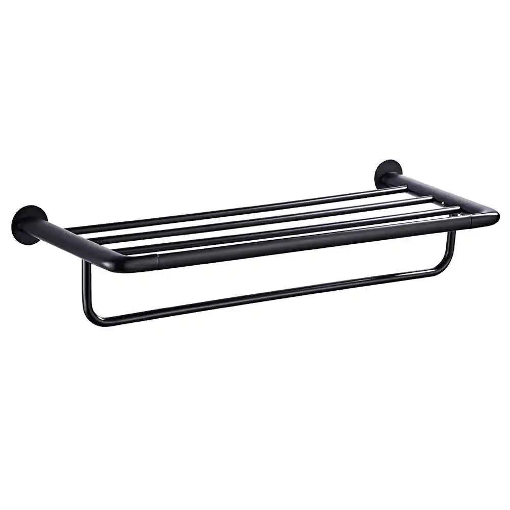 Hot Sale Bathroom Black Towel Rack Wall Mounted  Straight Hanging Style Holder Four-Pole Towel Ra